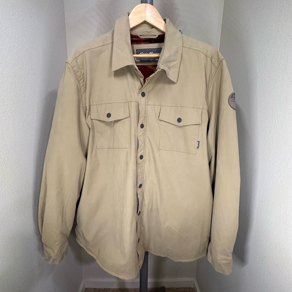 EDDIE BAUER - Menβs 2XL Flannel Lined Shirt Jacket - Picture 2 of 13